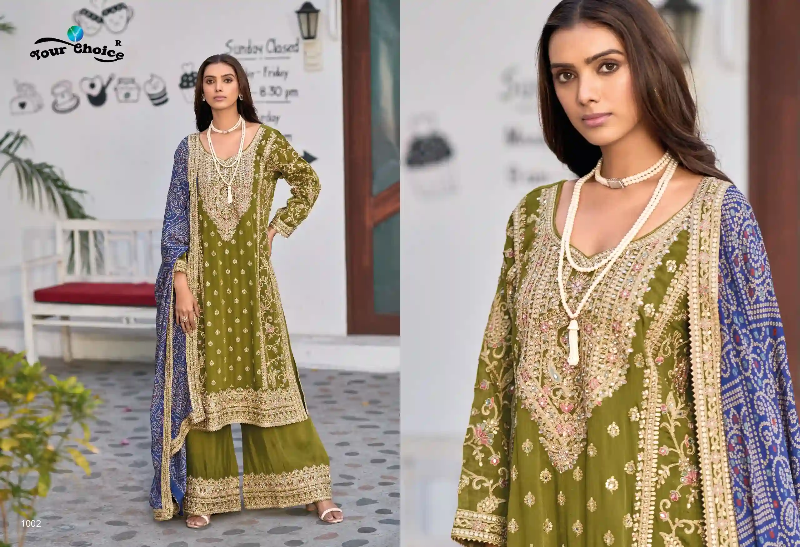 Your Choice Bandhej Real Chinon Wholesale Designer Salwar Suit Catalog — Wholesale Designer Salwar Suits, MPA wholesale from Surat - Gallery Image 2